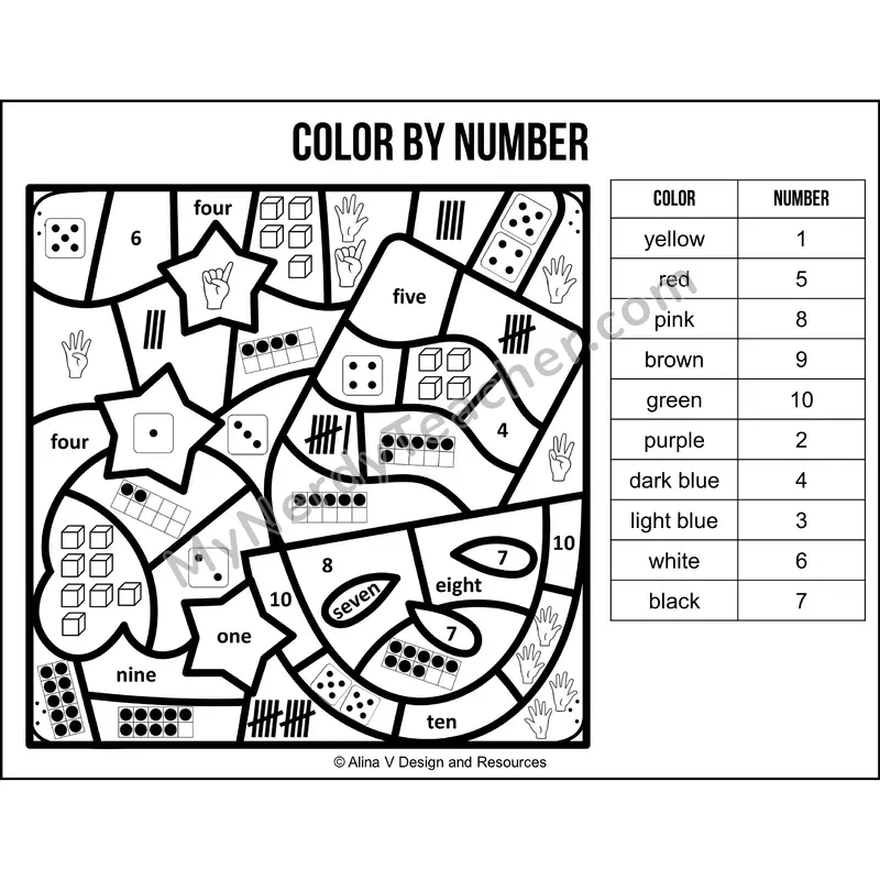 Color by Number Sense — 4th of July Mystery Picture 1