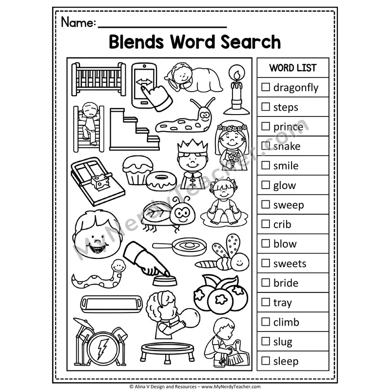 I Spy Phonics — Consonant Blends Picture Search
