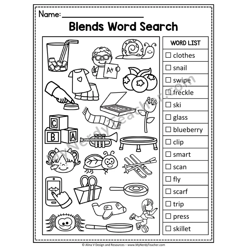 I Spy Phonics — Consonant Blends Picture Search