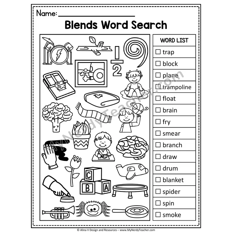 I Spy Phonics — Consonant Blends Picture Search