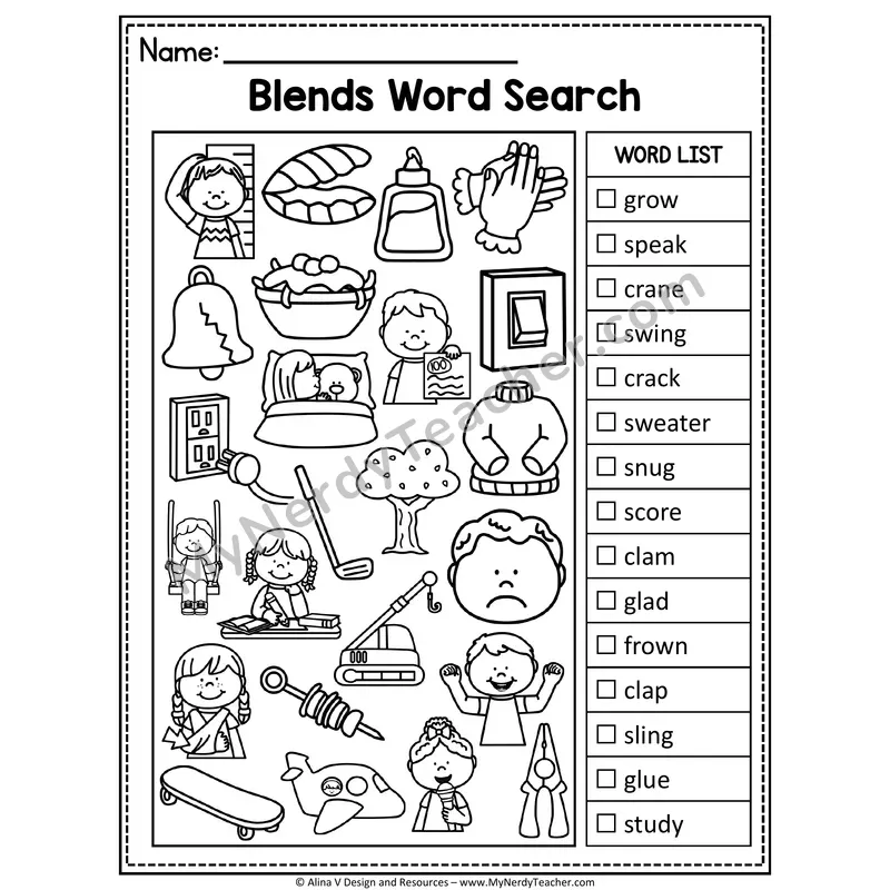 I Spy Phonics — Consonant Blends Picture Search