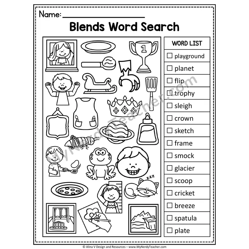 I Spy Phonics — Consonant Blends Picture Search