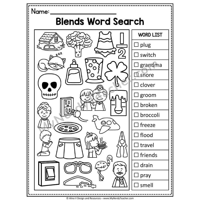 I Spy Phonics — Consonant Blends Picture Search