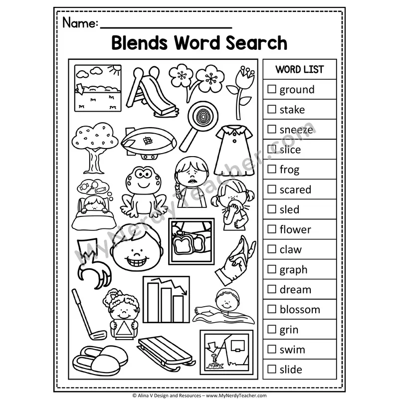 I Spy Phonics — Consonant Blends Picture Search