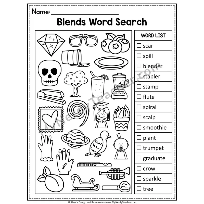 I Spy Phonics — Consonant Blends Picture Search
