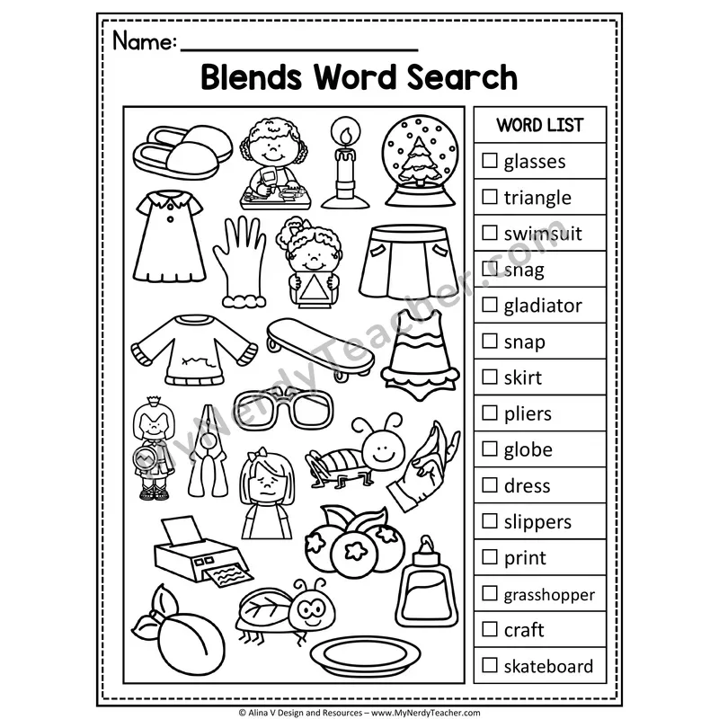 I Spy Phonics — Consonant Blends Picture Search