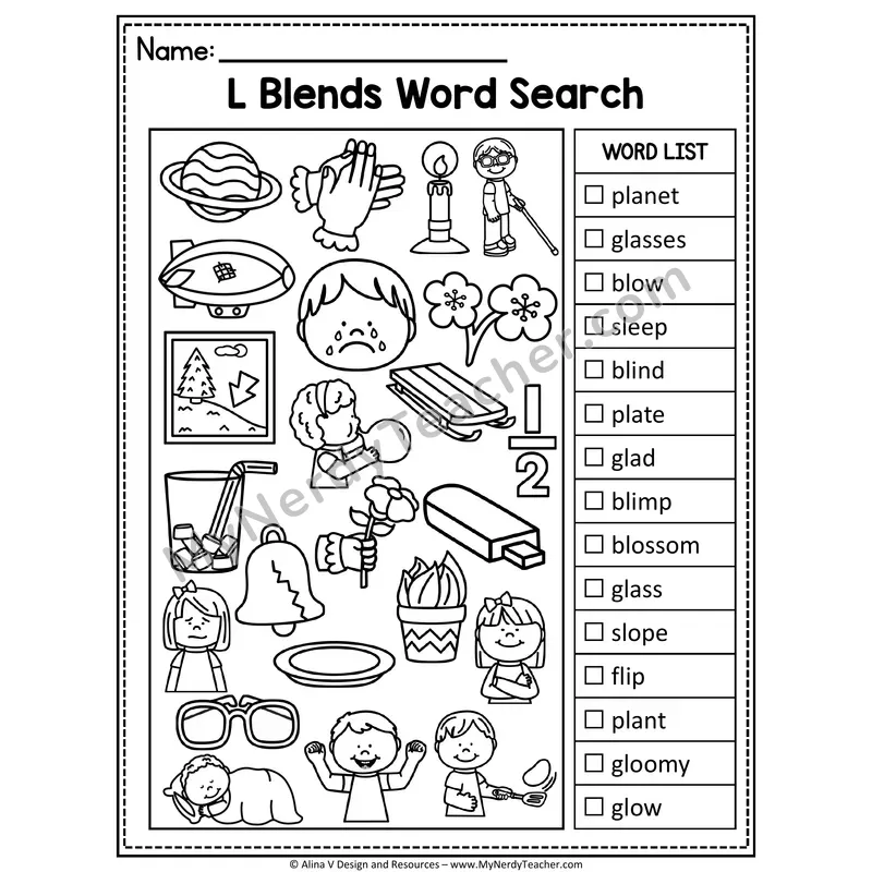 I Spy Phonics — Consonant Blends Picture Search