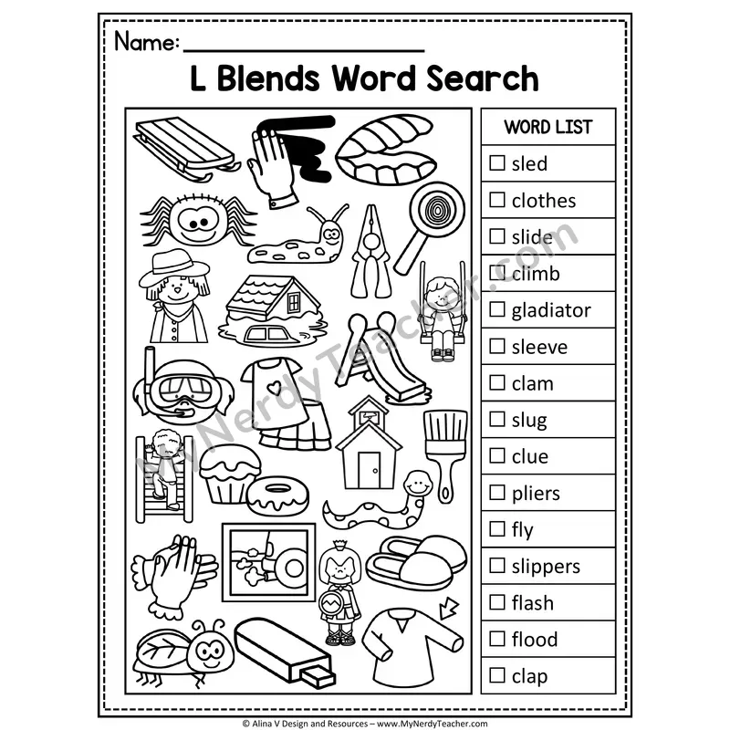 I Spy Phonics — Consonant Blends Picture Search