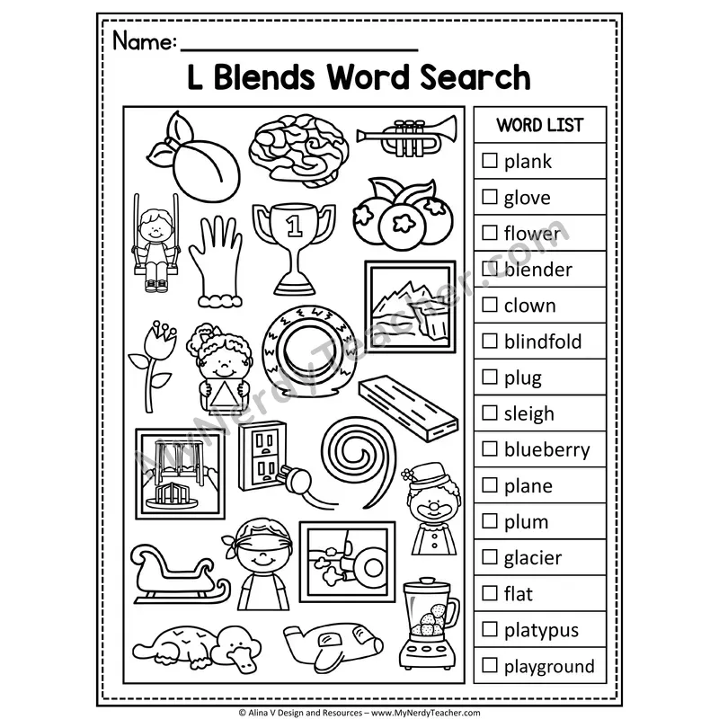 I Spy Phonics — Consonant Blends Picture Search
