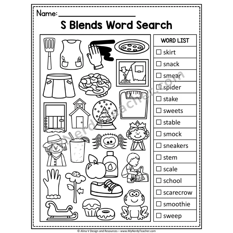 I Spy Phonics — Consonant Blends Picture Search