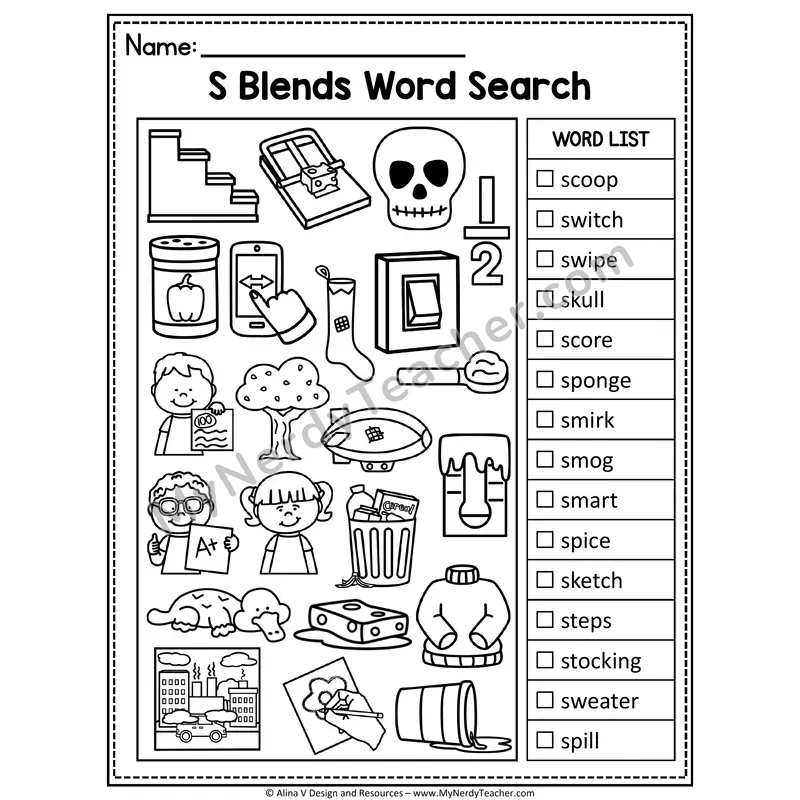 I Spy Phonics — Consonant Blends Picture Search