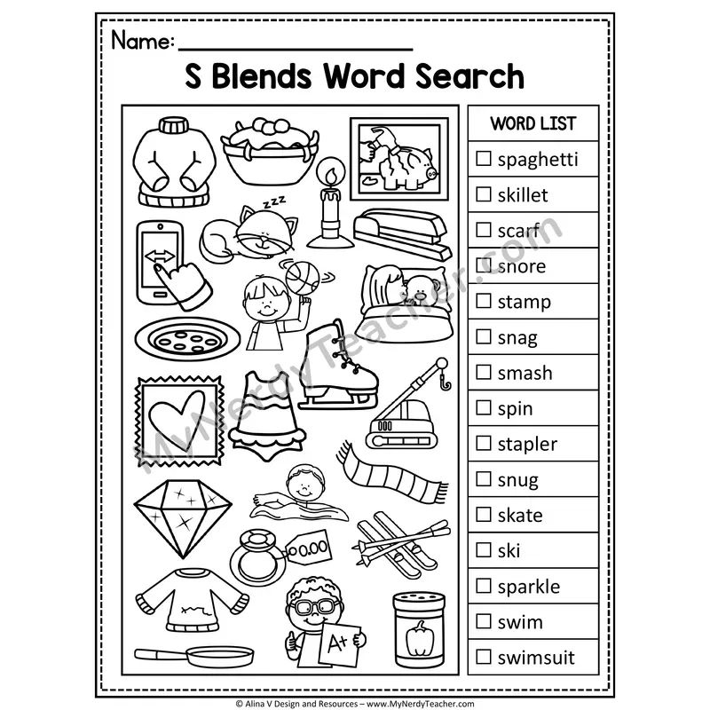 I Spy Phonics — Consonant Blends Picture Search