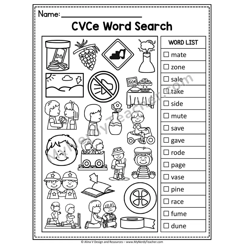 I Spy Phonics — CVCe Long Vowel Words Picture Search