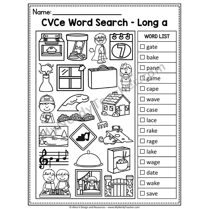 I Spy Phonics — CVCe Long Vowel Words Picture Search