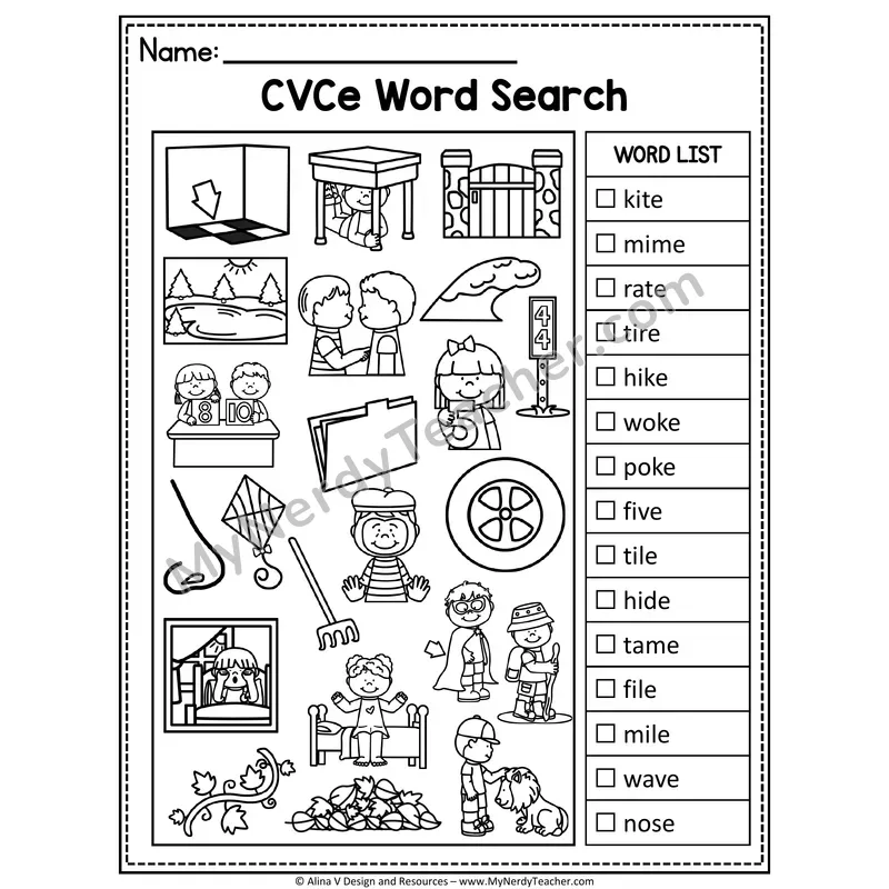 I Spy Phonics — CVCe Long Vowel Words Picture Search