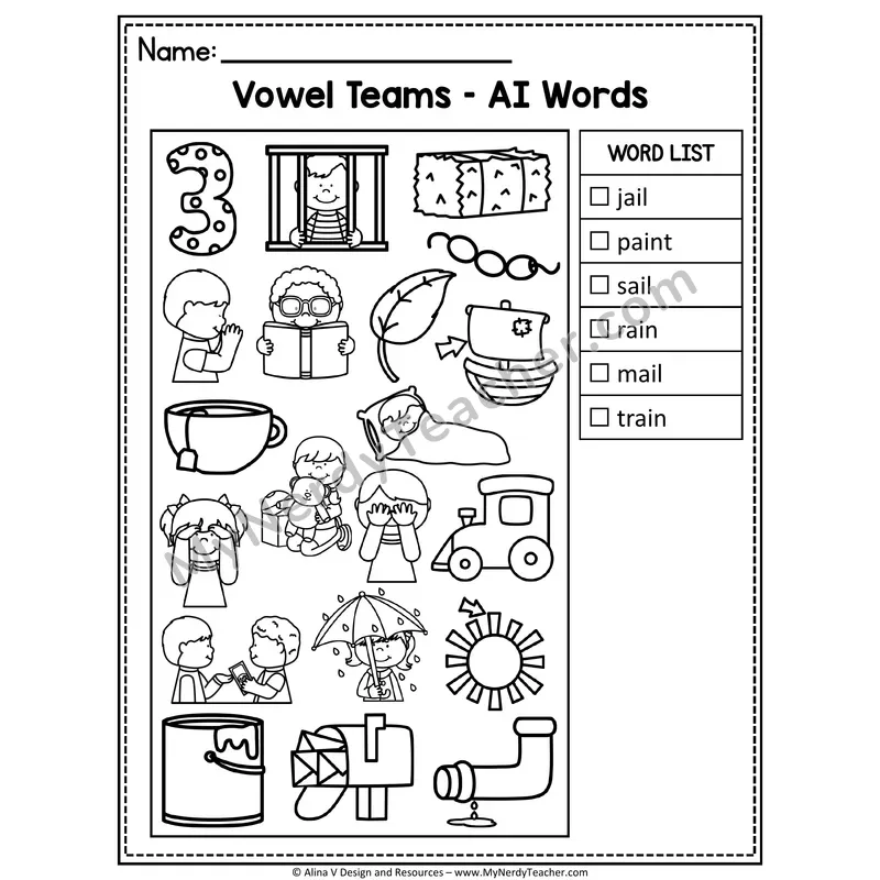 I Spy Phonics — Long Vowel Teams Picture Search