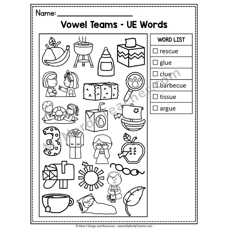 I Spy Phonics — Long Vowel Teams Picture Search
