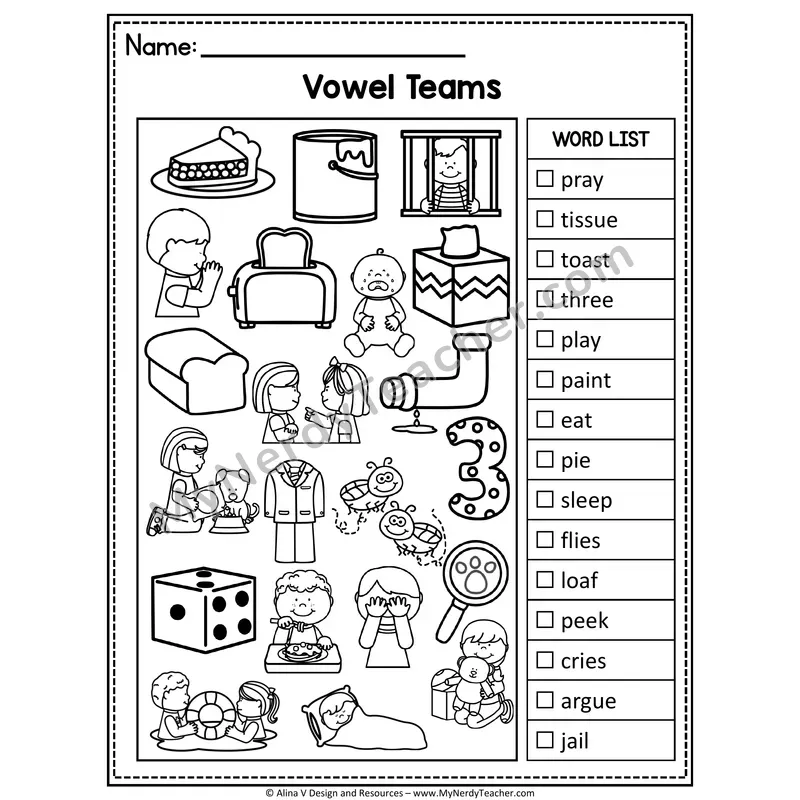 I Spy Phonics — Long Vowel Teams Picture Search
