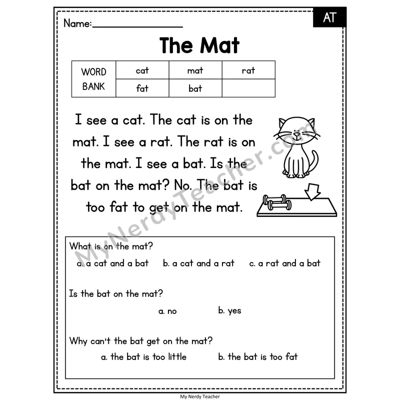 The Mat — AT Reading Passage with Multiple Choice