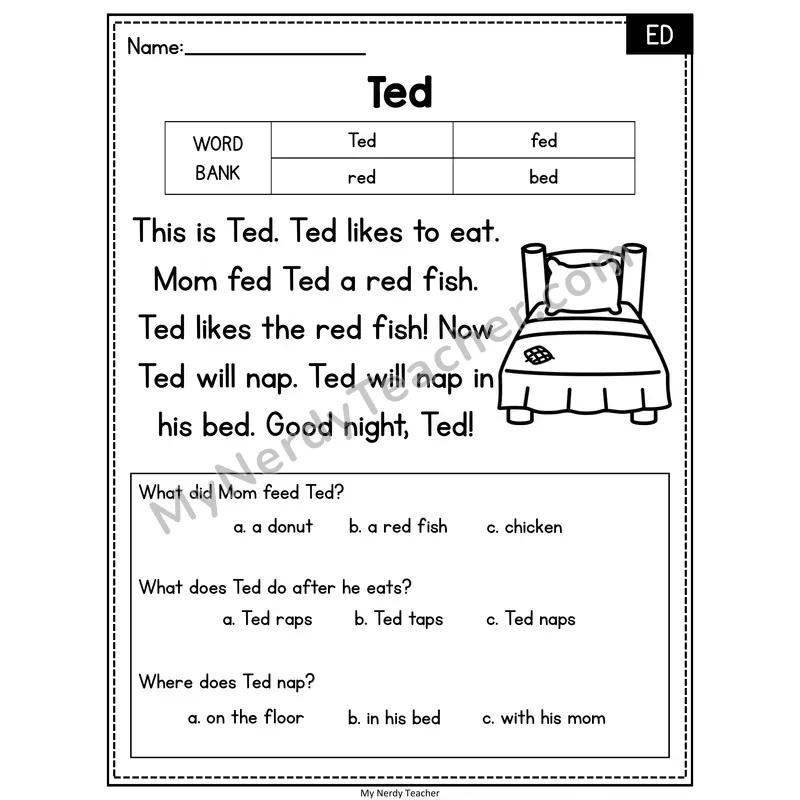 Ted — ED Reading Passage with Multiple Choice
