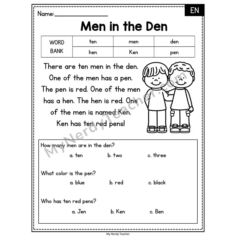 Men in the Den — EN Reading Passage with Multiple Choice