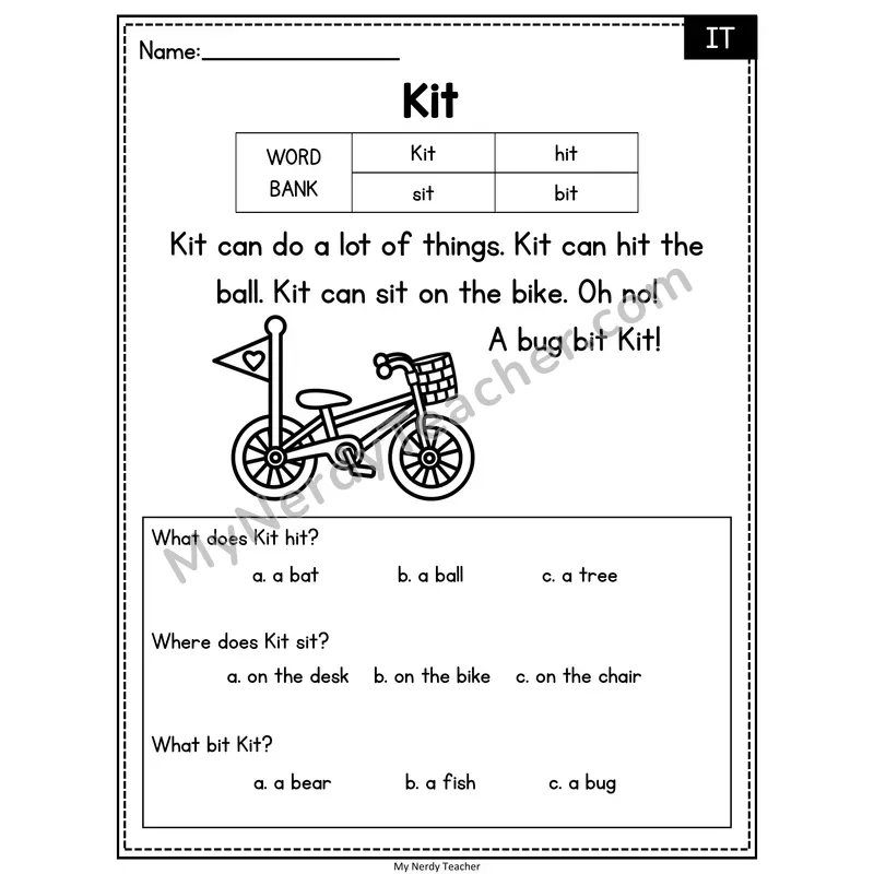 Kit — IT Reading Passage with Multiple Choice