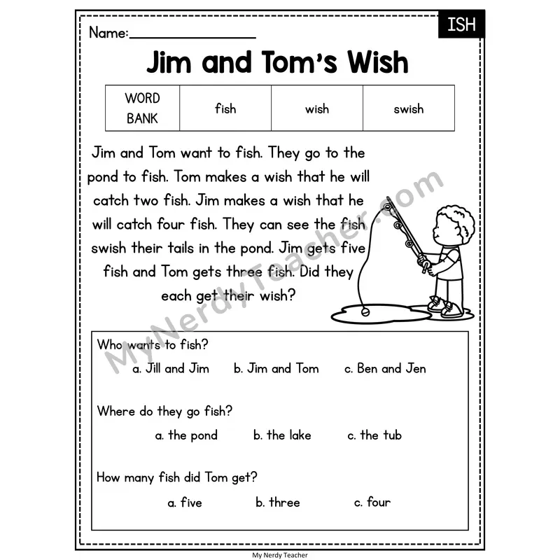 Jim and Tom's Wish — ISH Reading Passage with Multiple Choice