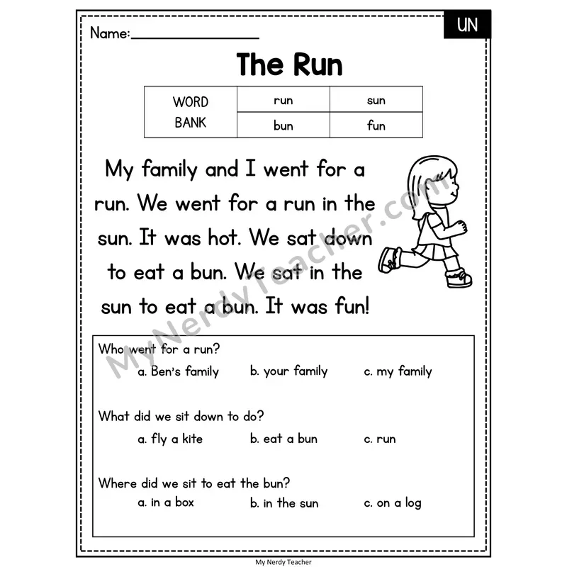 The Run — UN Reading Passage with Multiple Choice