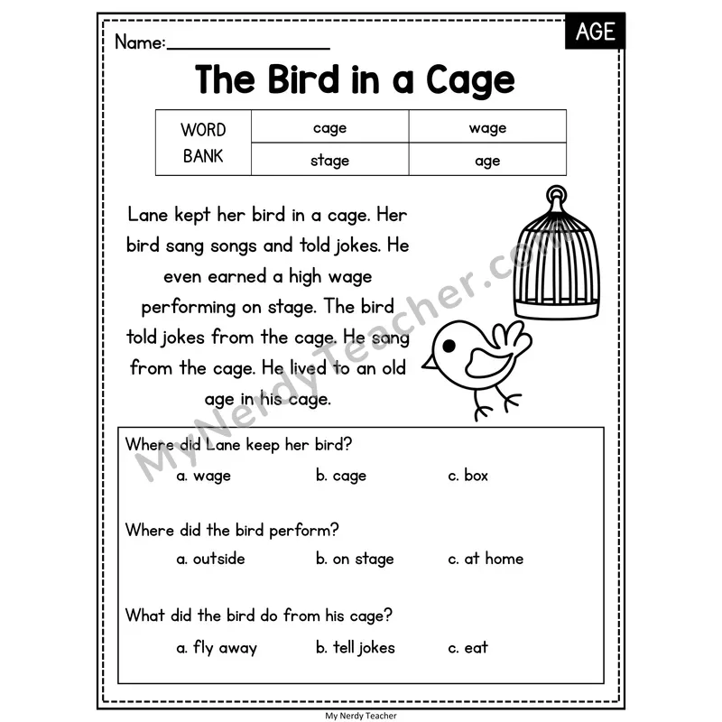 The Bird in a Cage — AGE Reading Passage with Multiple Choice