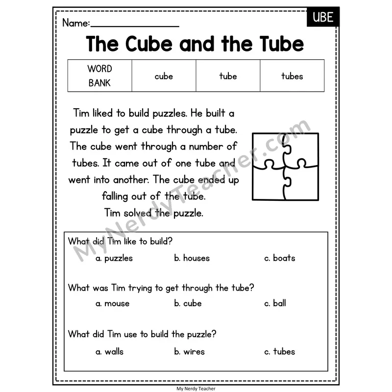 The Cube and the Tube — UBE Reading Passage with Multiple Choice