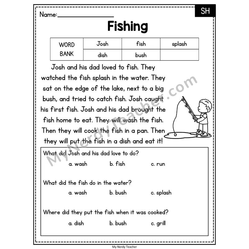 Fishing — SH end Reading Passage with Multiple Choice