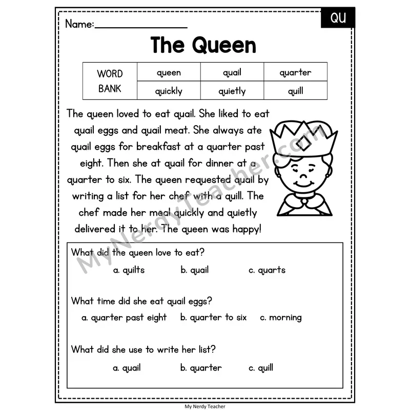 The Queen — QU Reading Passage with Multiple Choice