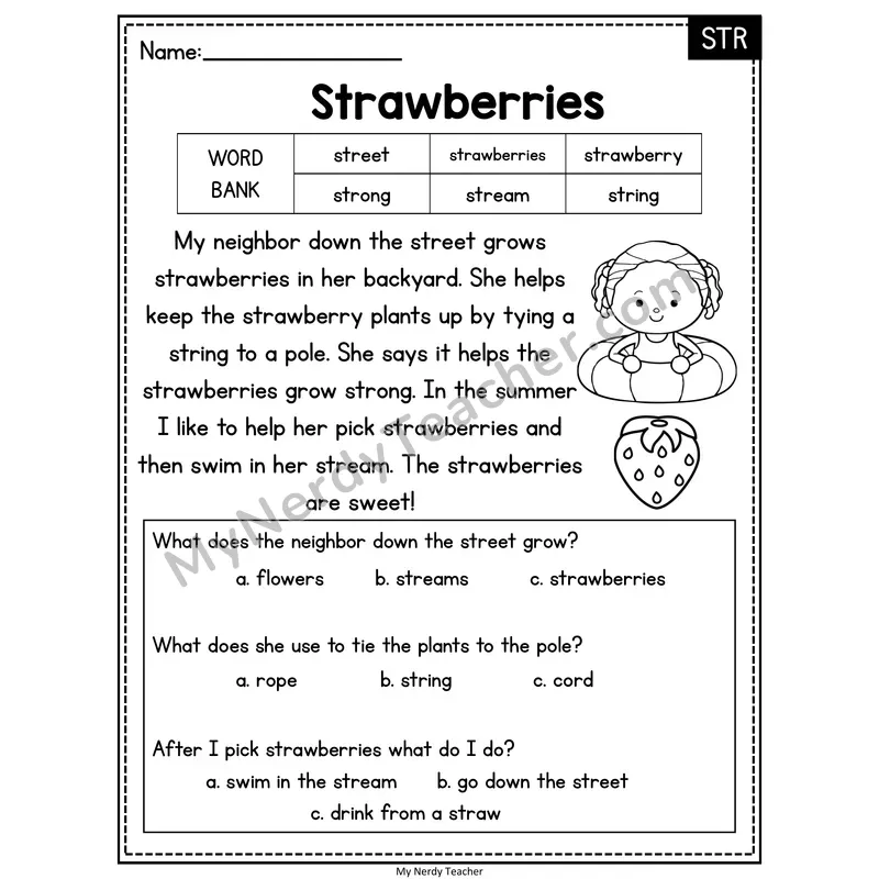 Strawberries — STR Reading Passage with Multiple Choice