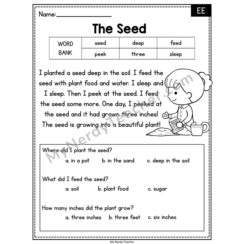 The Seed — EE Reading Passage with Multiple Choice