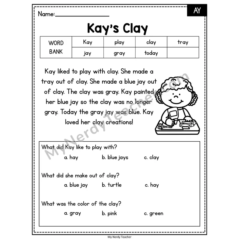 Kay's Clay — AY Reading Passage with Multiple Choice