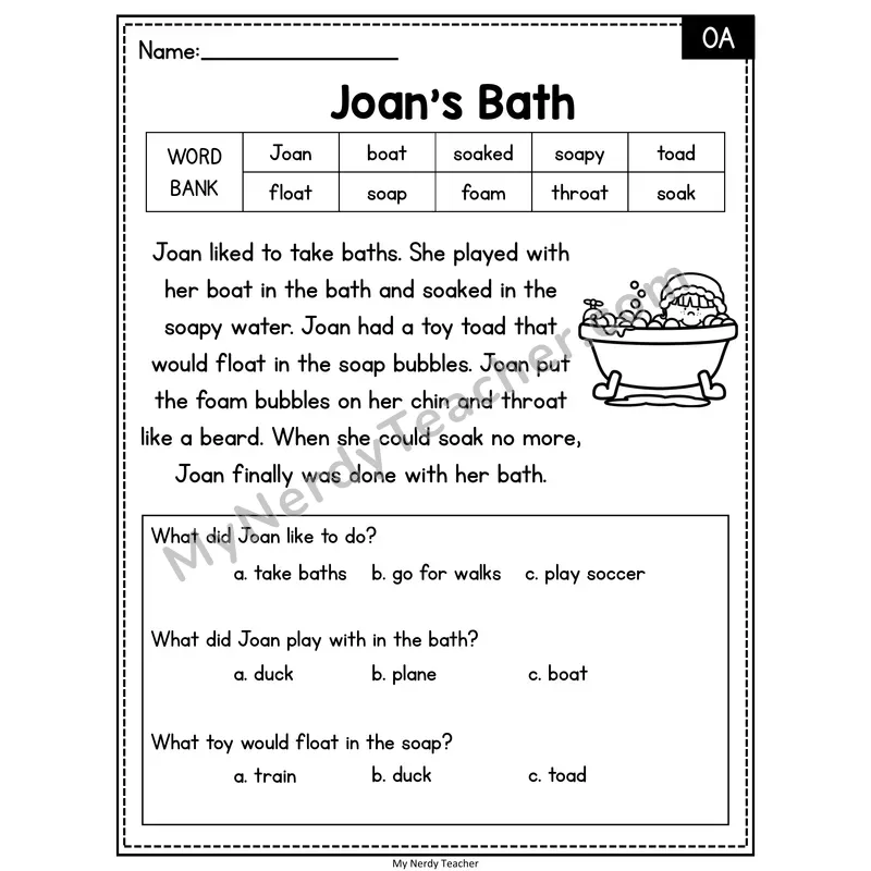 Joan's Bath — OA Reading Passage with Multiple Choice
