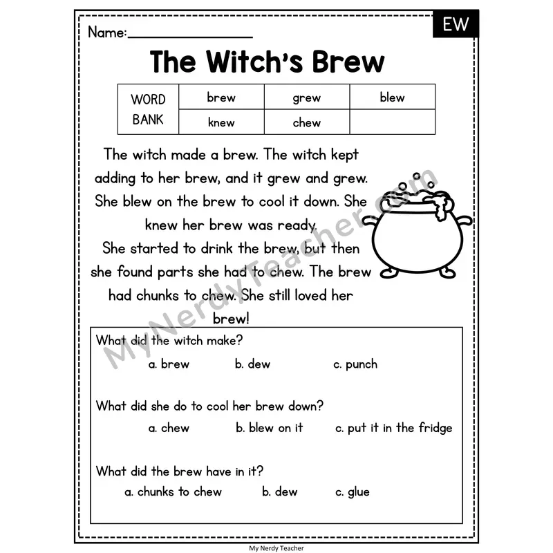 The Witch's Brew — EW Reading Passage with Multiple Choice