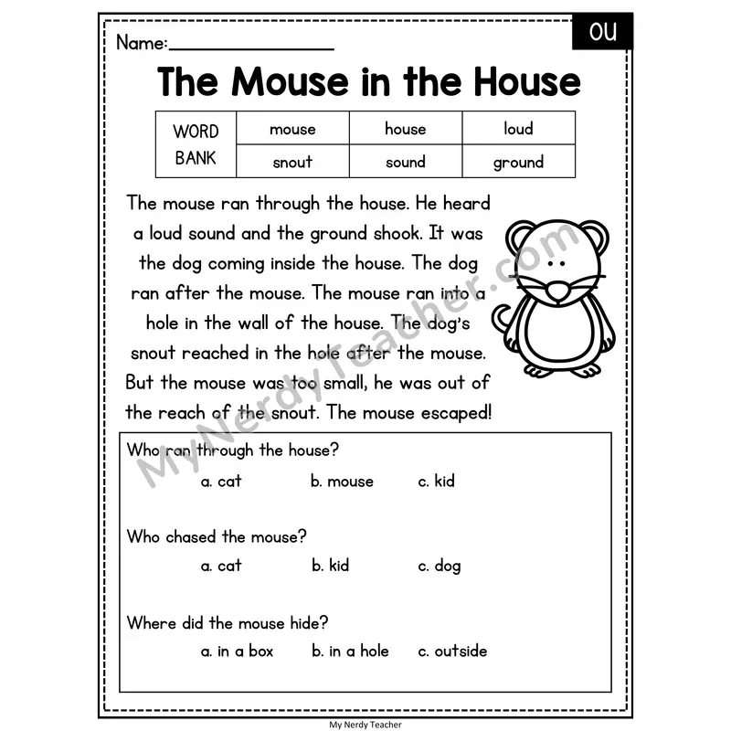 The Mouse in the House — OU Reading Passage with Multiple Choice