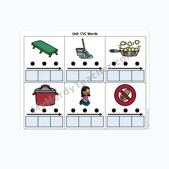 CVC Word Mapping Digital Activity — Say It, Map It, Graph It Google Slides