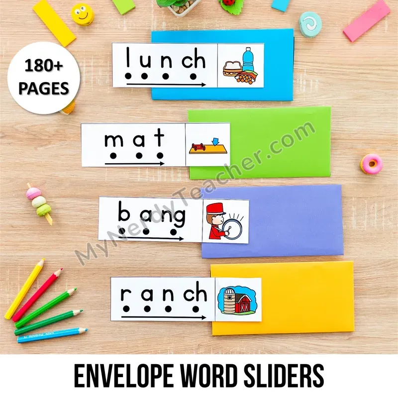 Word Sliders Phonics Activity — Blend & Read Sound Sliders (Color Clipart)
