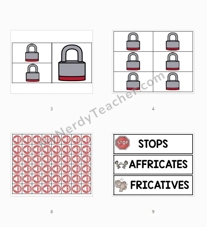 Sound Wall Locks & Consonant Headers — Stops, Fricatives, Affricates Labels