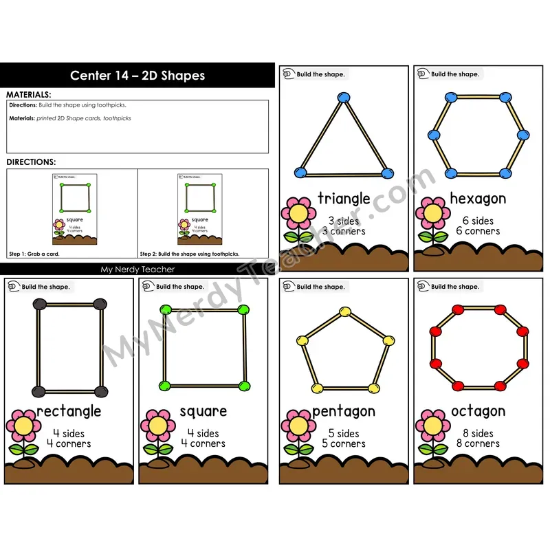 2D Shape Building — Toothpick Construction Color