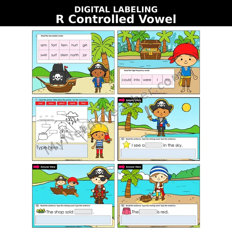 R-Controlled Vowels Review (Mixed) Digital Label & Write Activity