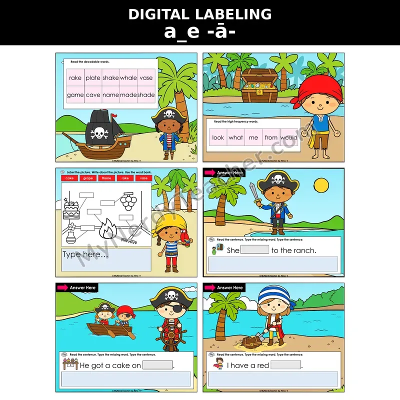 a_e (Long A — Silent E) Digital Label & Write Activity