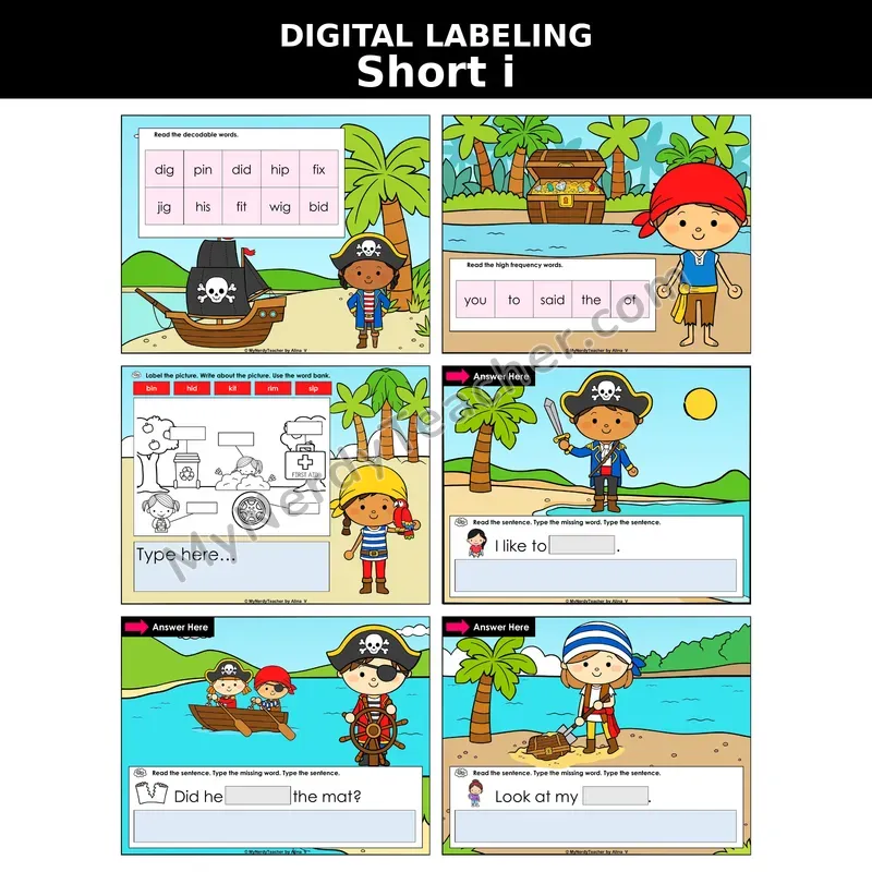 Short I CVC Words Digital Label & Write Activity