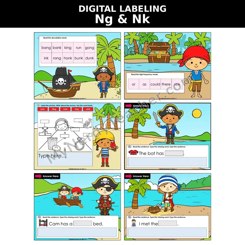 ng and nk Glued Sounds Digital Label & Write Activity