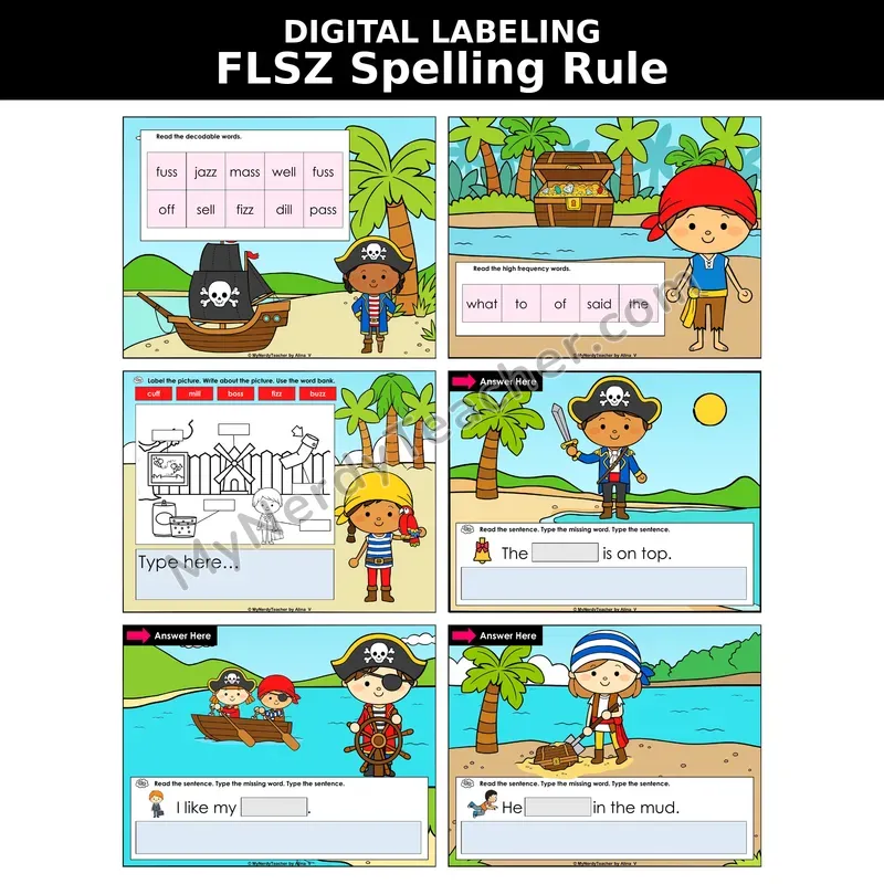 FLSZ Spelling Rule (Floss Rule) Digital Label & Write Activity