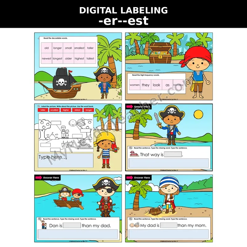 Suffix -er/-est (Comparative/Superlative) Digital Label & Write Activity