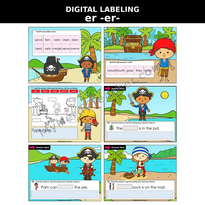er (R-Controlled Vowel) Digital Label & Write Activity