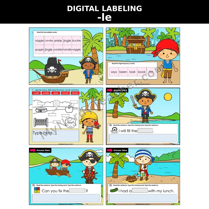 Consonant -le Syllable Digital Label & Write Activity